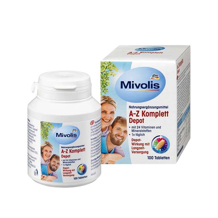 Mivolis-A-Z-Multivitamin-1.jpg قرص مولتی ویتامین کامل A_Z میولیس 100 عددی - تصویر 1