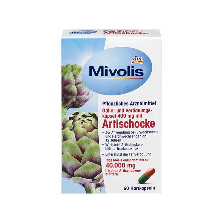 Mivolis-Artischocke-Capsule-1.jpg کپسول تقویت و پاکسازی کبد و صفرا آرتیشو میولیس 60 عددی - تصویر 1