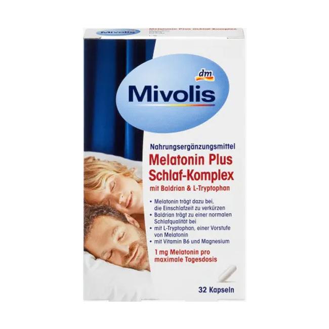 Mivolis-Melatonin-Plus-Schlaf-Komplex-32-Kapseln.jpg کپسول تنظیم خواب ملاتونین پلاس میولیس 32 عددی - تصویر 1