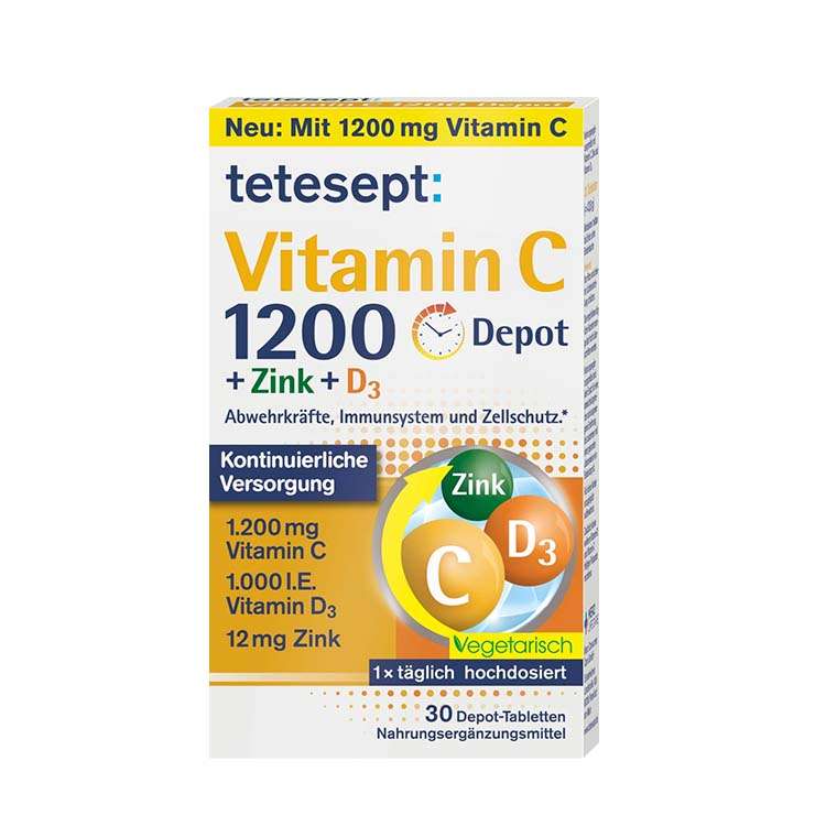 Tetesept-Boosting-Immune-System-Tablets-1.jpg قرص ویتامین سی ۱۲۰۰ و زینک تتسپت 30 عددی - تصویر 1