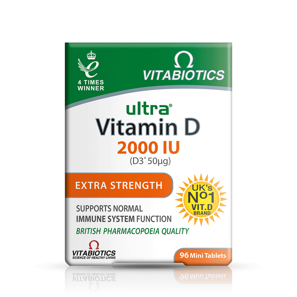 Ultra_Vitaimin_D_2000IU_Front.png قرص اولترا ویتامین دی ـ۲۰۰۰ ویتابیوتیکس 96 عددی - تصویر 1
