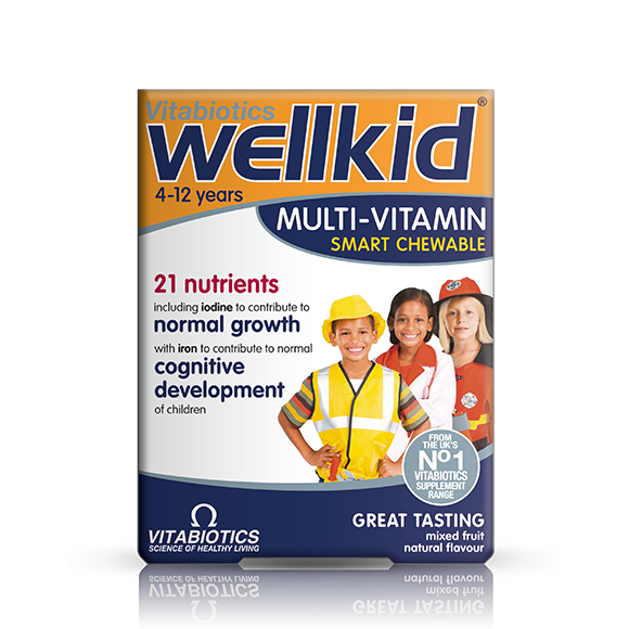 Wellkid_Multi-Vitamin_Chewable_Front_edd69f6a-e563-49b3-9c77-cb48788cd72d.png قرص جویدنی مولتی ویتامین ول کید ۴_۱۲ سال ویتابیوتیکس 30 عددی - تصویر 1