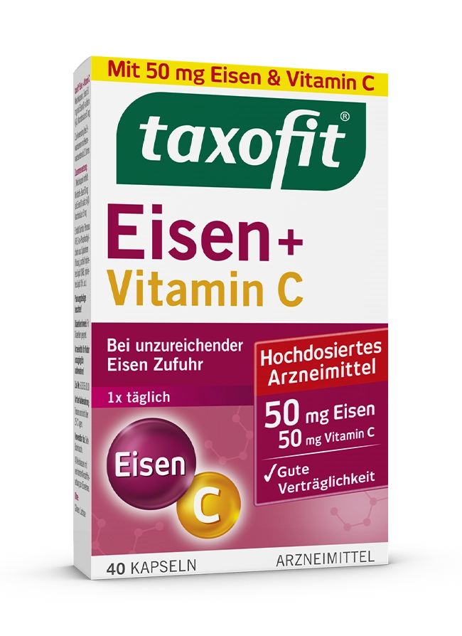 taxofit-evc.webp کپسول آهن و ویتامین سی آیزن تکسوفیت 40 عددی - تصویر 1