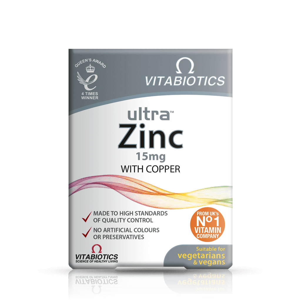 ultra_zinc_front_CTUZT060T1WL1ER.png قرص اولترا زینک ۱۵ میلی گرم ویتابیوتیکس 60 عددی - تصویر 1